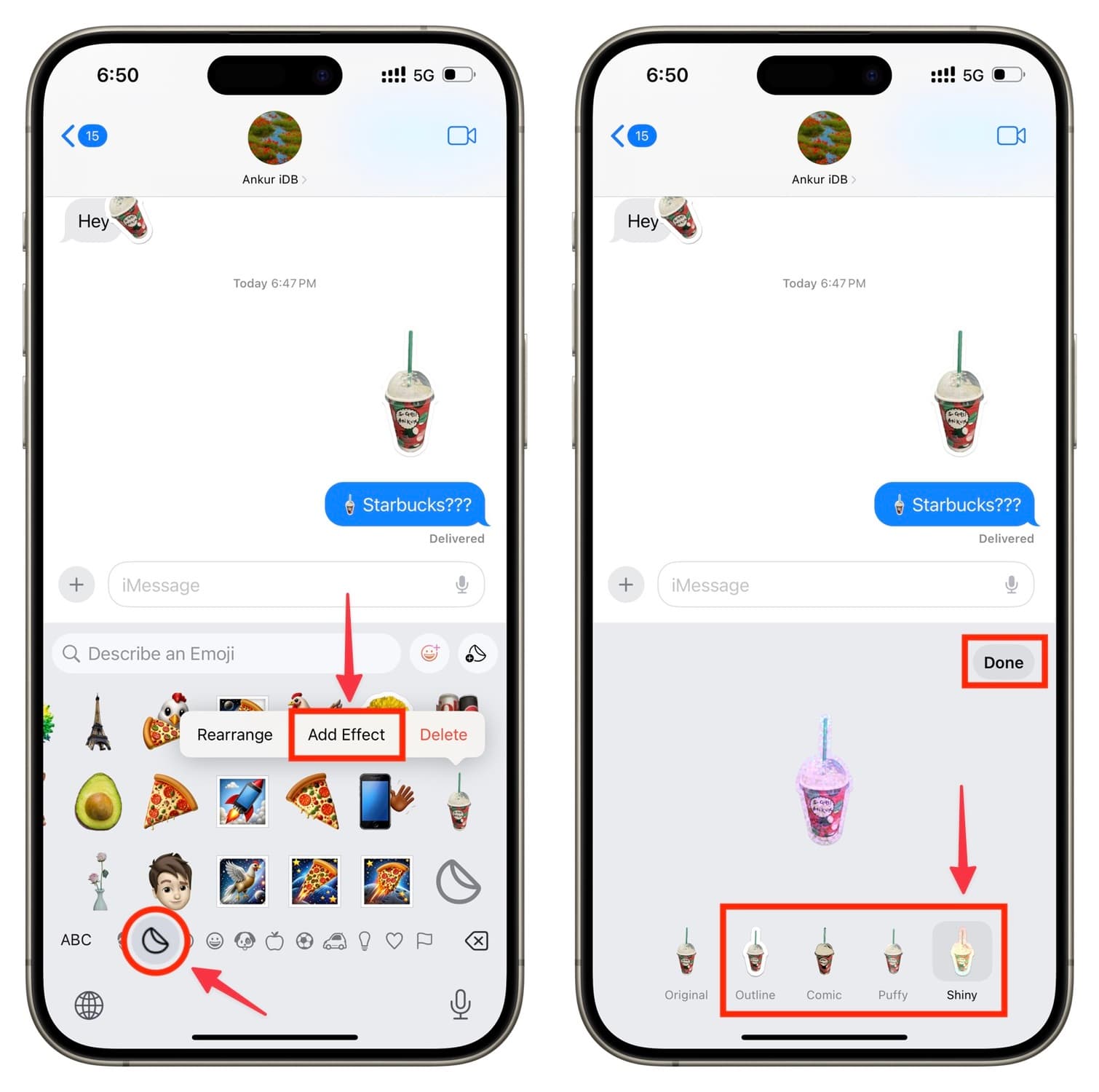 Add Effects to photo sticker on iPhone how to make a sticker on iphone
