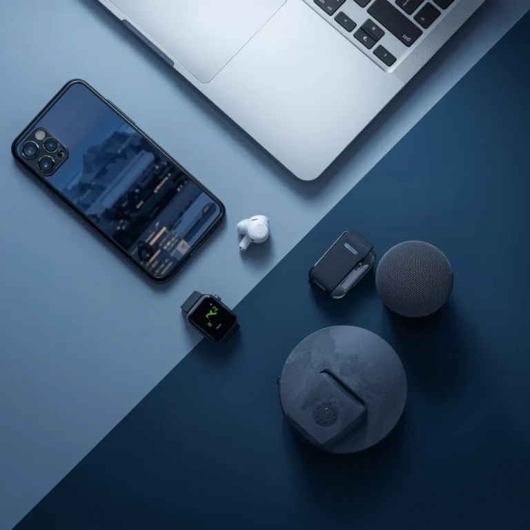 Lucid Origin A modern flatlay setup featuring the latest tech 3 768x768 1 techinsiderz.com gadgets