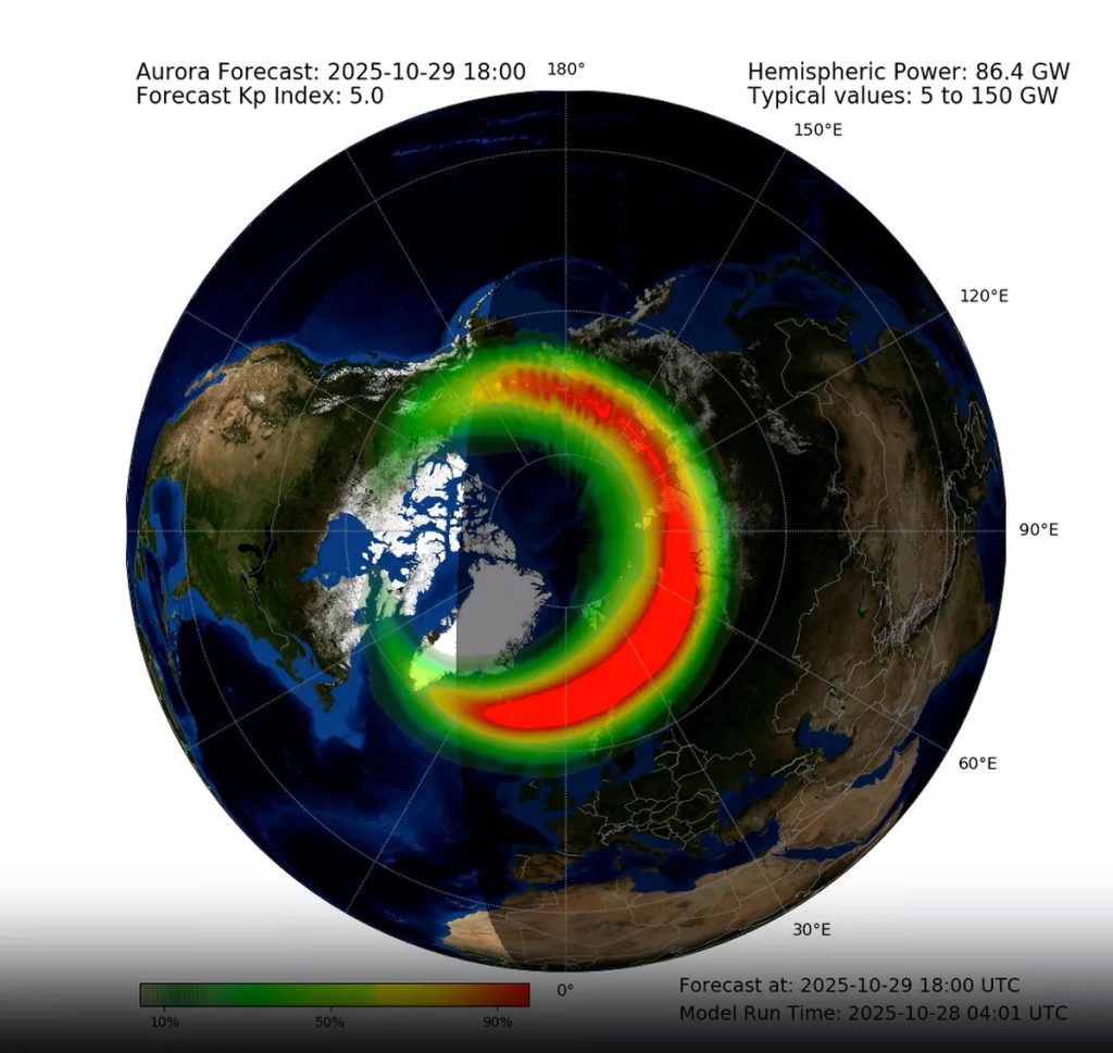 metoffice 28 October 1024x969 1 northern lights 30 minute forecast